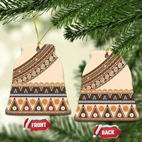 Bula Fiji Ceramic Ornament 2025 Pasifika Traditional Fijian Masi - Polynesian Pride