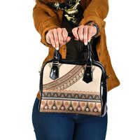 Bula Fiji Shoulder Handbag 2025 Pasifika Traditional Fijian Masi LT14 One Size Beige - Polynesian Pride