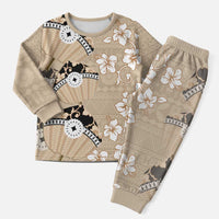 Bula Fiji Iri Buli Christmas Pajama Set Woven Fan With Fijian Tapa - Polynesian Pride