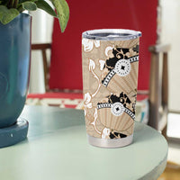 Bula Fiji Iri Buli Tumbler Cup Woven Fan With Fijian Tapa