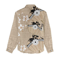 Bula Fiji Iri Buli Women Casual Shirt Woven Fan With Fijian Tapa