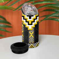 Yellow Taniko Aotearoa 4 in 1 Can Cooler Tumbler Niho Taniwha Mix Poutama