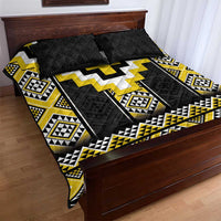 Yellow Taniko Aotearoa Quilt Bed Set Niho Taniwha Mix Poutama