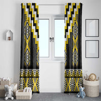 Yellow Taniko Aotearoa Window Curtain Niho Taniwha Mix Poutama