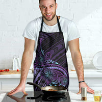 Teal Purple Polynesia Plumeria Tattoo Apron