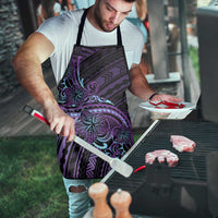 Teal Purple Polynesia Plumeria Tattoo Apron