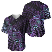 Teal Purple Polynesia Plumeria Tattoo Baseball Jersey LT14 - Polynesian Pride