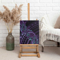 Teal Purple Polynesia Plumeria Tattoo Canvas Wall Art LT14 - Polynesian Pride