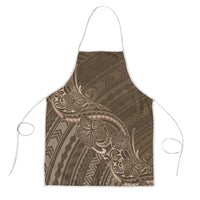 Brown Polynesia Plumeria Tattoo Apron