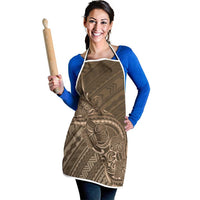 Brown Polynesia Plumeria Tattoo Apron