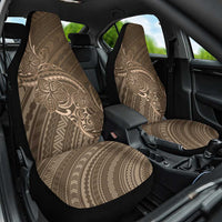 Brown Polynesia Plumeria Tattoo Car Seat Cover