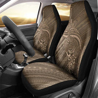 Brown Polynesia Plumeria Tattoo Car Seat Cover