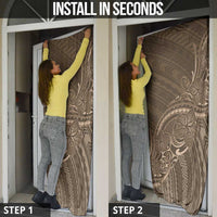 Brown Polynesia Plumeria Tattoo Door Cover