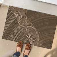 Brown Polynesia Plumeria Tattoo Rubber Doormat LT14 - Polynesian Pride