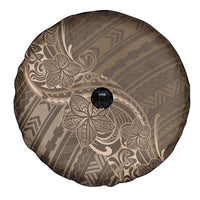 Brown Polynesia Plumeria Tattoo Spare Tire Cover LT14 - Polynesian Pride