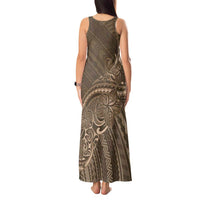 Brown Polynesia Plumeria Tattoo Tank Maxi Dress LT14 - Polynesian Pride