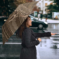 Brown Polynesia Plumeria Tattoo Umbrella