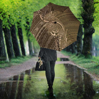 Brown Polynesia Plumeria Tattoo Umbrella
