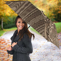 Brown Polynesia Plumeria Tattoo Umbrella