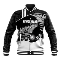 Custom New Zealand Silver Fern Petanque Baseball Jacket Aotearoa Maori Pattern