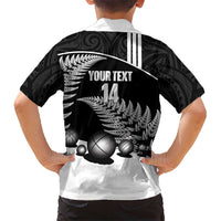 Custom New Zealand Silver Fern Petanque Hawaiian Shirt Aotearoa Maori Pattern