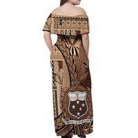 Samoa Siapo Off Shoulder Maxi Dress Happy Independence Day Vintage Vibes