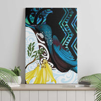 New Zealand Silver Fern Tui Bird Canvas Wall Art Maori Kowhai Paua Shell Taniko Motifs