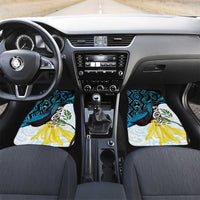 New Zealand Silver Fern Tui Bird Car Mats Maori Kowhai Paua Shell Taniko Motifs