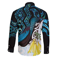 New Zealand Silver Fern Tui Bird Family Matching Summer Maxi Dress and Hawaiian Shirt Maori Kowhai Paua Shell Taniko Motifs