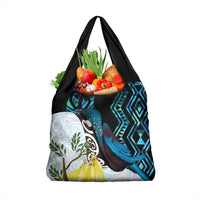 New Zealand Silver Fern Tui Bird Grocery Bag Maori Kowhai Paua Shell Taniko Motifs