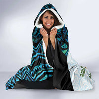 New Zealand Silver Fern Tui Bird Hooded Blanket Maori Kowhai Paua Shell Taniko Motifs