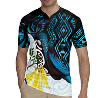 New Zealand Silver Fern Tui Bird Rugby Jersey Maori Kowhai Paua Shell Taniko Motifs