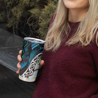 New Zealand Silver Fern Tui Bird Tumbler Cup Maori Kowhai Paua Shell Taniko Motifs