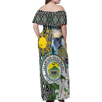Cotabato Philippines Province Family Matching Off Shoulder Maxi Dress and Hawaiian Shirt Filipino Eagle Sampaguita Tinalak Pattern