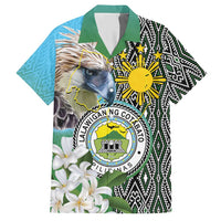 Cotabato Philippines Province Hawaiian Shirt Filipino Eagle Sampaguita Tinalak Pattern LT14 Blue - Polynesian Pride