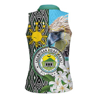 Cotabato Philippines Province Women Sleeveless Polo Shirt Filipino Eagle Sampaguita Tinalak Pattern