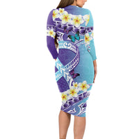 No Story Should End Too Soon Suicide Awareness Long Sleeve Bodycon Dress Purple And Teal Polynesian Ribbon