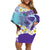 No Story Should End Too Soon Suicide Awareness Off Shoulder Short Dress Purple And Teal Polynesian Ribbon