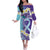 No Story Should End Too Soon Suicide Awareness Off The Shoulder Long Sleeve Dress Purple And Teal Polynesian Ribbon
