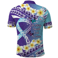 No Story Should End Too Soon Suicide Awareness Polo Shirt Purple And Teal Polynesian Ribbon