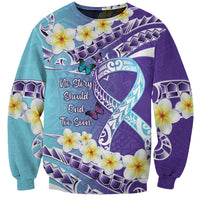 No Story Should End Too Soon Suicide Awareness Sweatshirt Purple And Teal Polynesian Ribbon