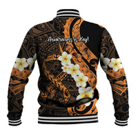 Liver Cancer Awareness Month Baseball Jacket Awareness Is Key Orange Polynesian Ribbon