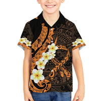Liver Cancer Awareness Month Family Matching Long Sleeve Bodycon Dress and Hawaiian Shirt Awareness Is Key Orange Polynesian Ribbon LT14 Son's Shirt Orange - Polynesian Pride