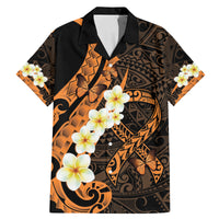 Liver Cancer Awareness Month Family Matching Mermaid Dress and Hawaiian Shirt Awareness Is Key Orange Polynesian Ribbon