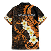 Liver Cancer Awareness Month Family Matching Mermaid Dress and Hawaiian Shirt Awareness Is Key Orange Polynesian Ribbon