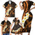 Liver Cancer Awareness Month Family Matching Short Sleeve Bodycon Dress and Hawaiian Shirt Awareness Is Key Orange Polynesian Ribbon