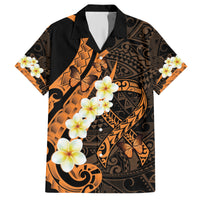Liver Cancer Awareness Month Family Matching Short Sleeve Bodycon Dress and Hawaiian Shirt Awareness Is Key Orange Polynesian Ribbon LT14 Dad's Shirt - Short Sleeve Orange - Polynesian Pride