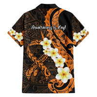 Liver Cancer Awareness Month Family Matching Summer Maxi Dress and Hawaiian Shirt Awareness Is Key Orange Polynesian Ribbon LT14 - Polynesian Pride