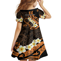 Liver Cancer Awareness Month Kid Short Sleeve Dress Awareness Is Key Orange Polynesian Ribbon LT14 - Polynesian Pride