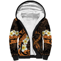 Liver Cancer Awareness Month Sherpa Hoodie Awareness Is Key Orange Polynesian Ribbon